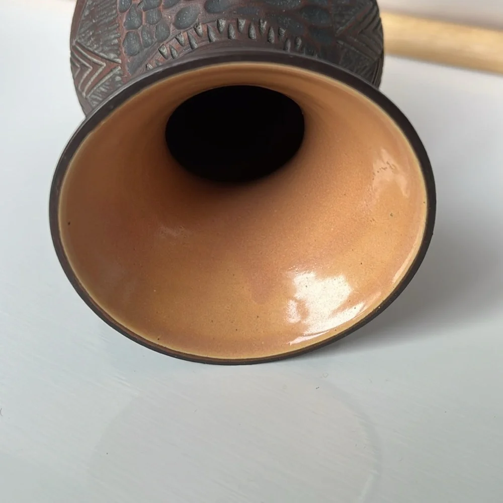 Vintage Kanyehgeh Pottery Six Nations Mohawk Vase Signed JS